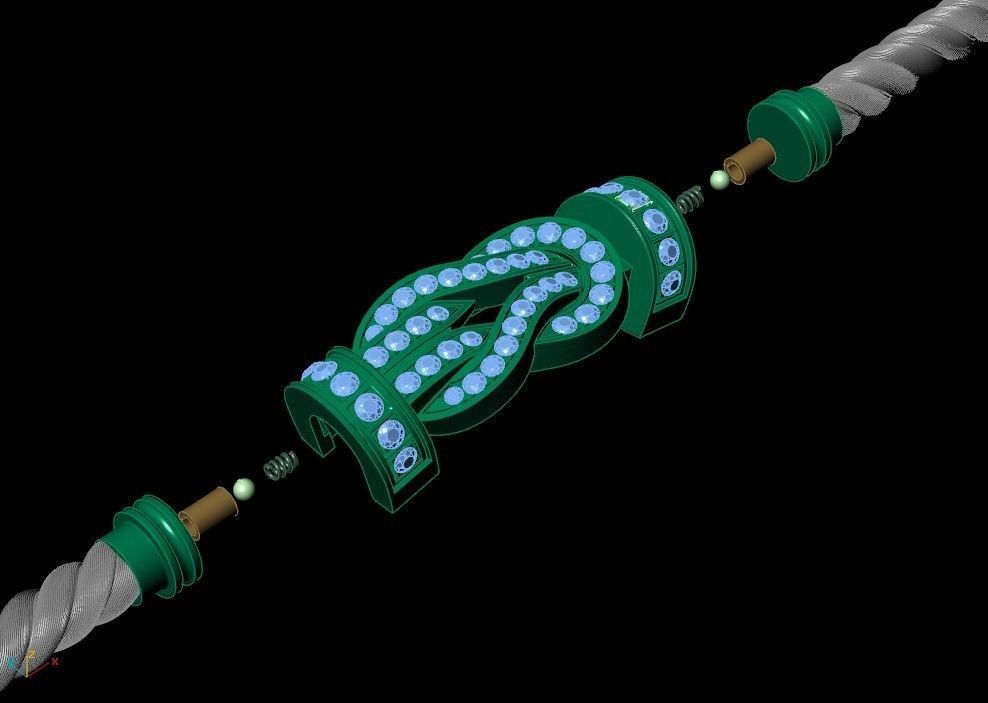 Chance Infinie Medium bracelet 3D print model_5