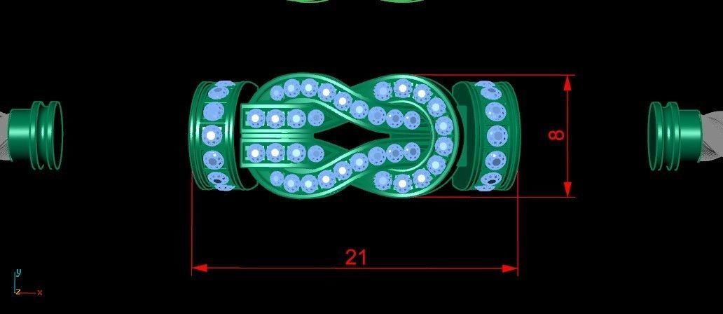 Chance Infinie Medium bracelet 3D print model_8