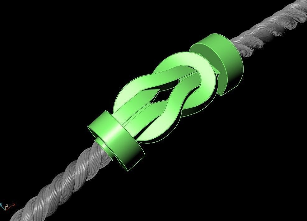 Chance Infinie Medium bracelet 3D print model_7