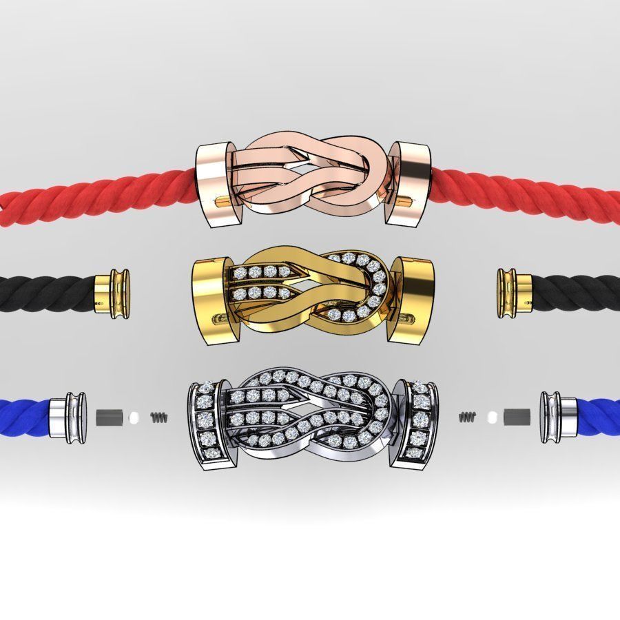 Chance Infinie Medium bracelet 3D print model_4