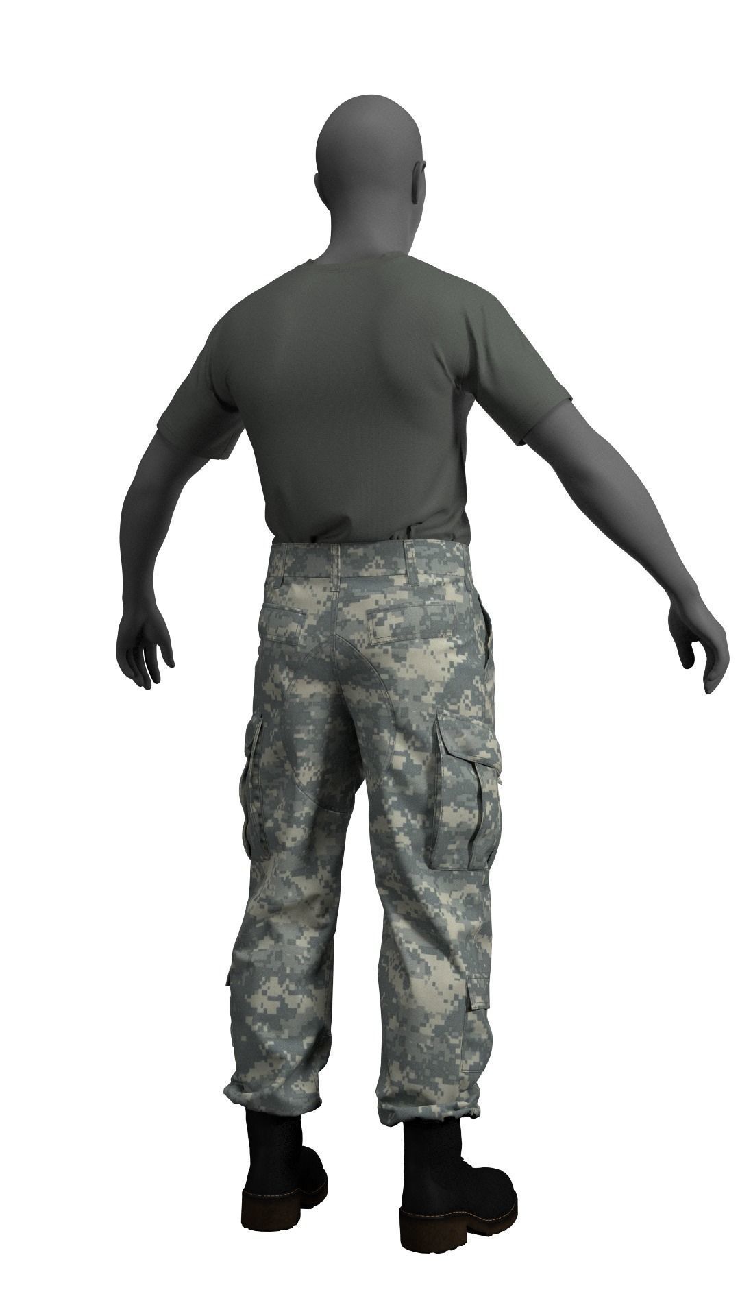 ACU Army Combat Uniform Pants and Tshirt - Marvelous Designer 3D model ...
