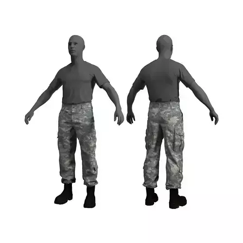 ACU Army Combat Uniform  Pants and Tshirt - Marvelous Designer 