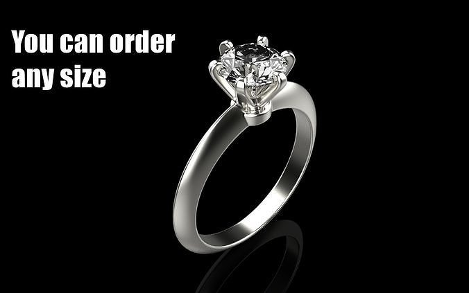 engagement ring tiffany style  size 17 model 657 3D print model