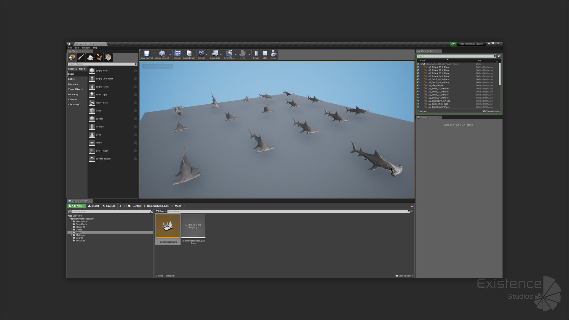 Hammerhead Shark - Ocean Predator - Underwater Creature - 29 Low-poly 3D model_12