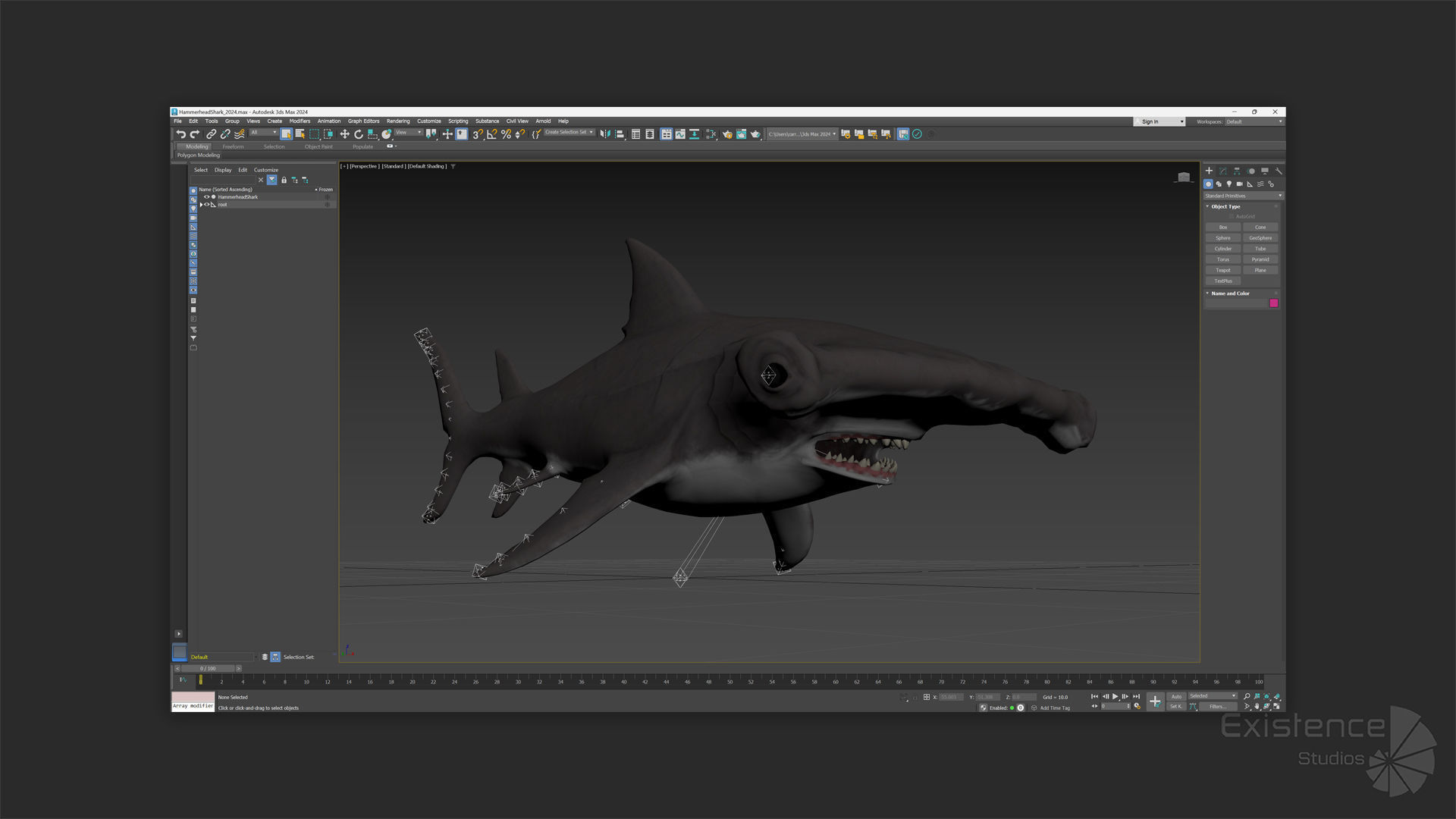 Hammerhead Shark - Ocean Predator - Underwater Creature - 29 Low-poly 3D model_8