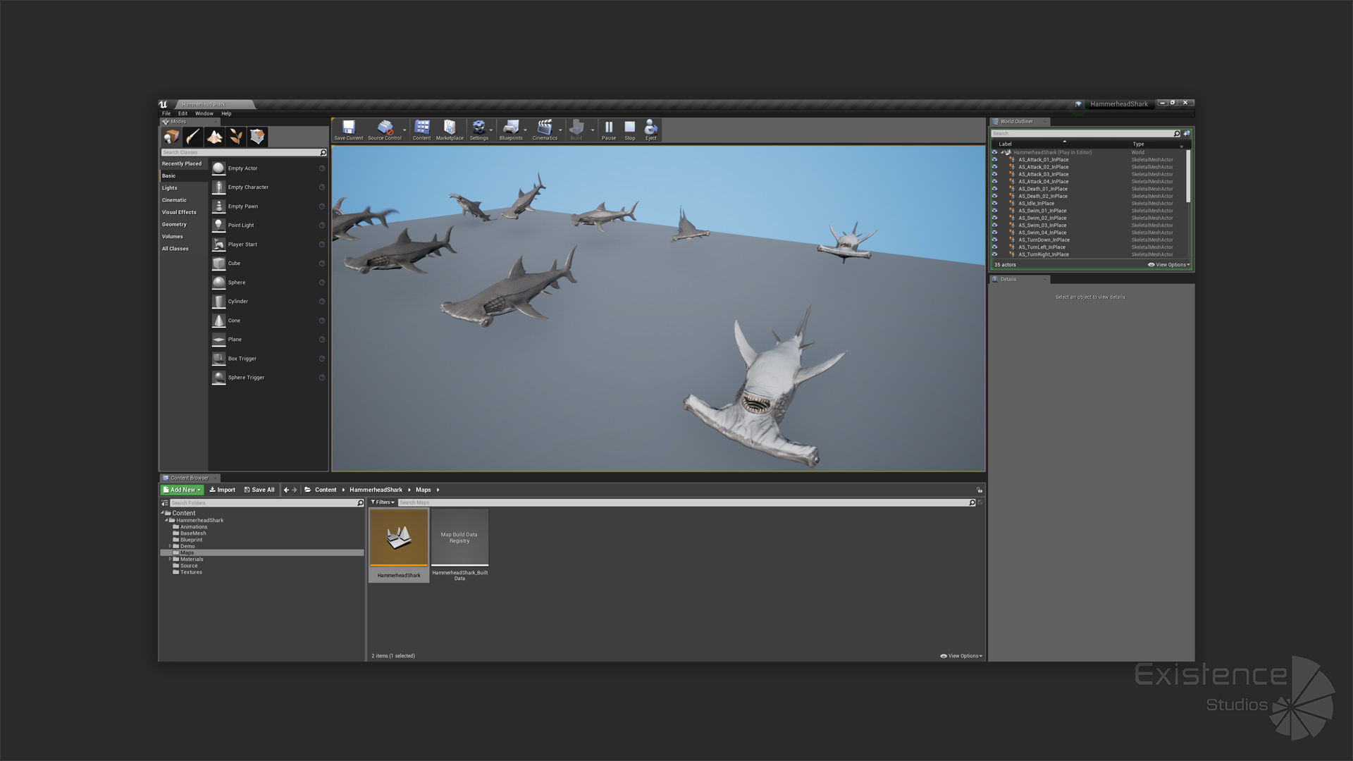 Hammerhead Shark - Ocean Predator - Underwater Creature - 29 Low-poly 3D model_25