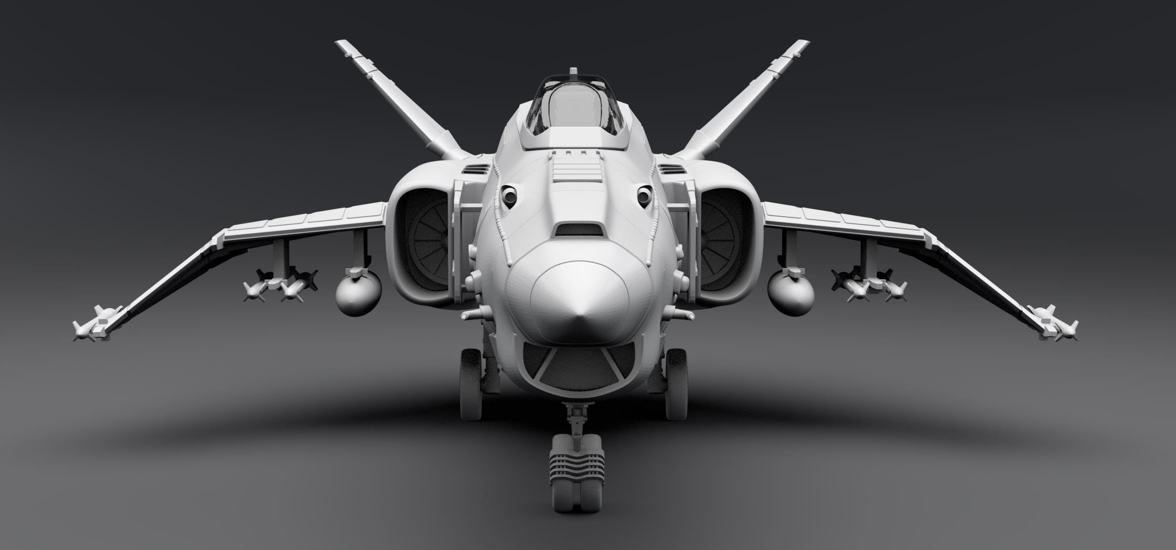 Caprica Viper Airforce Scale model 3D print model_5