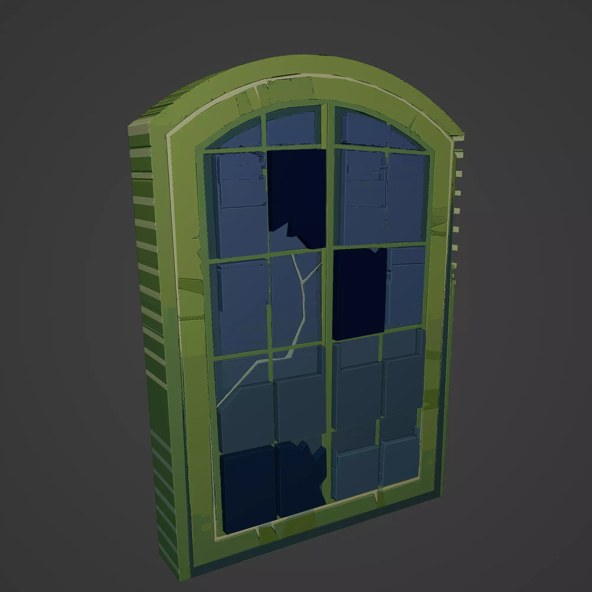 Medieval Window Low-poly 3D model_0