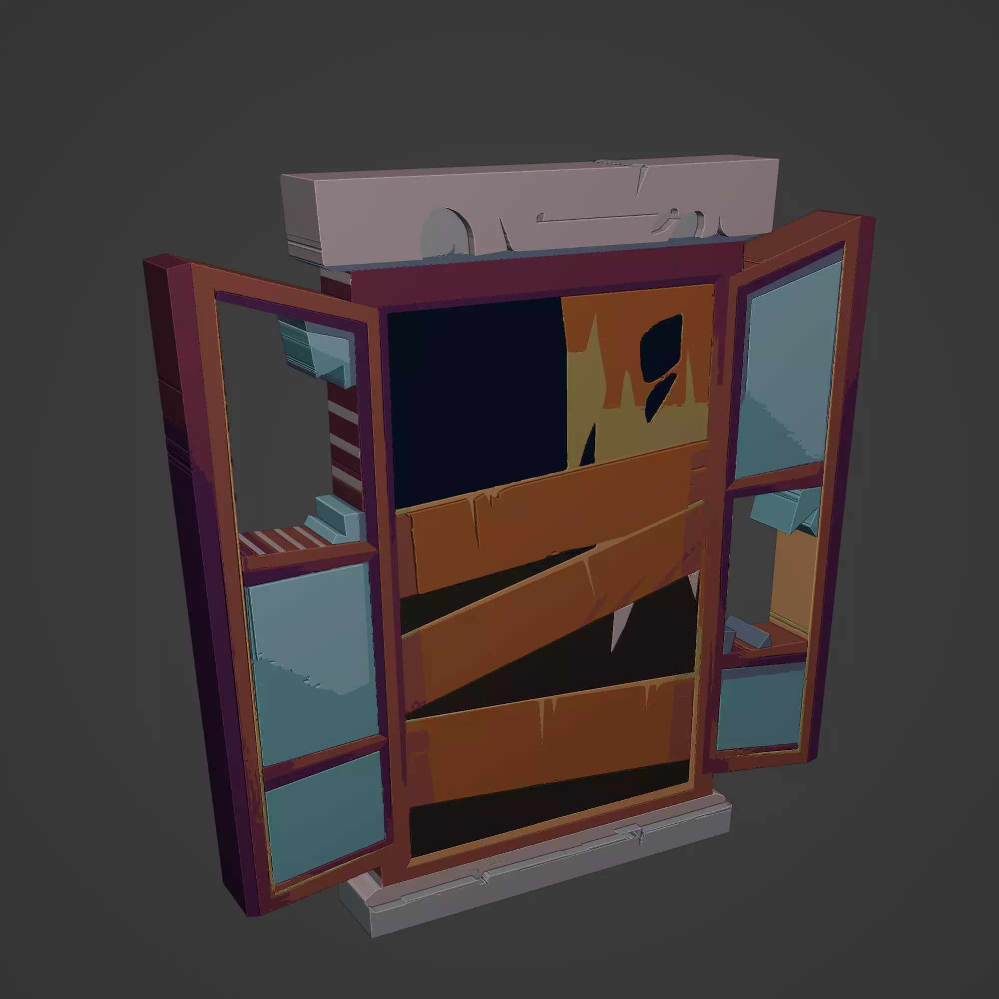 Medieval Window Low-poly 3D model_0
