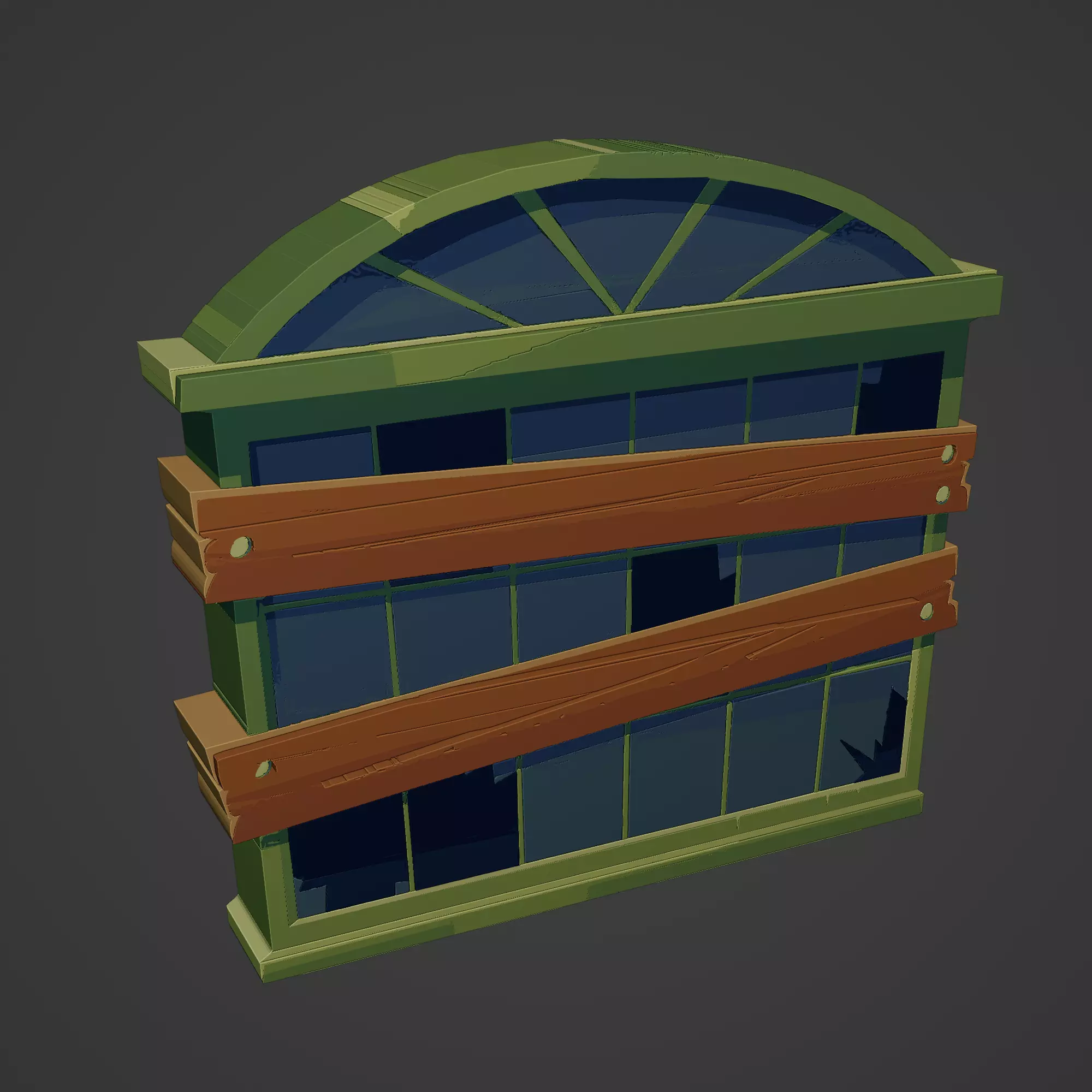 Medieval Window Low-poly 3D model_0