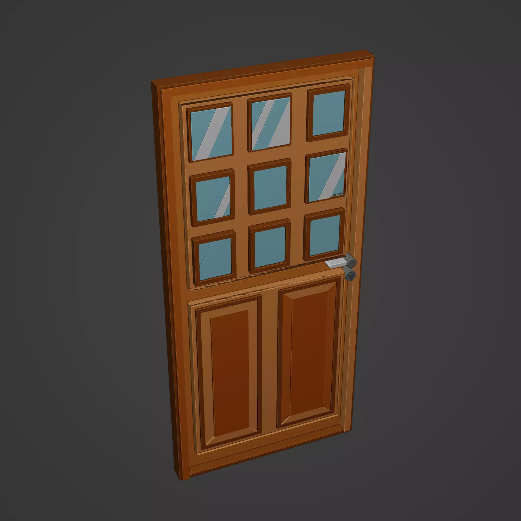 Medieval Door Low-poly 3D model_0