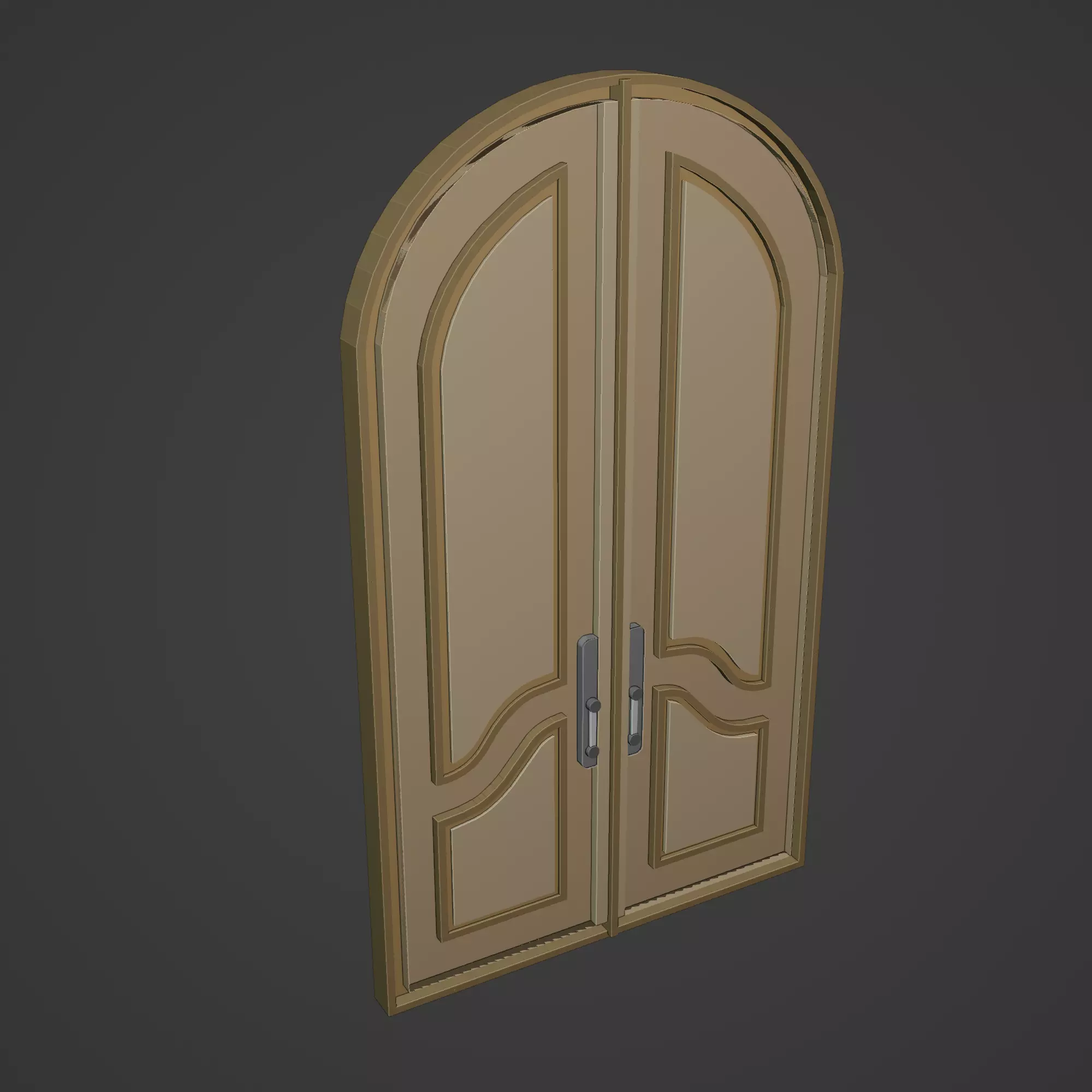 Medieval Door Low-poly 3D model_0