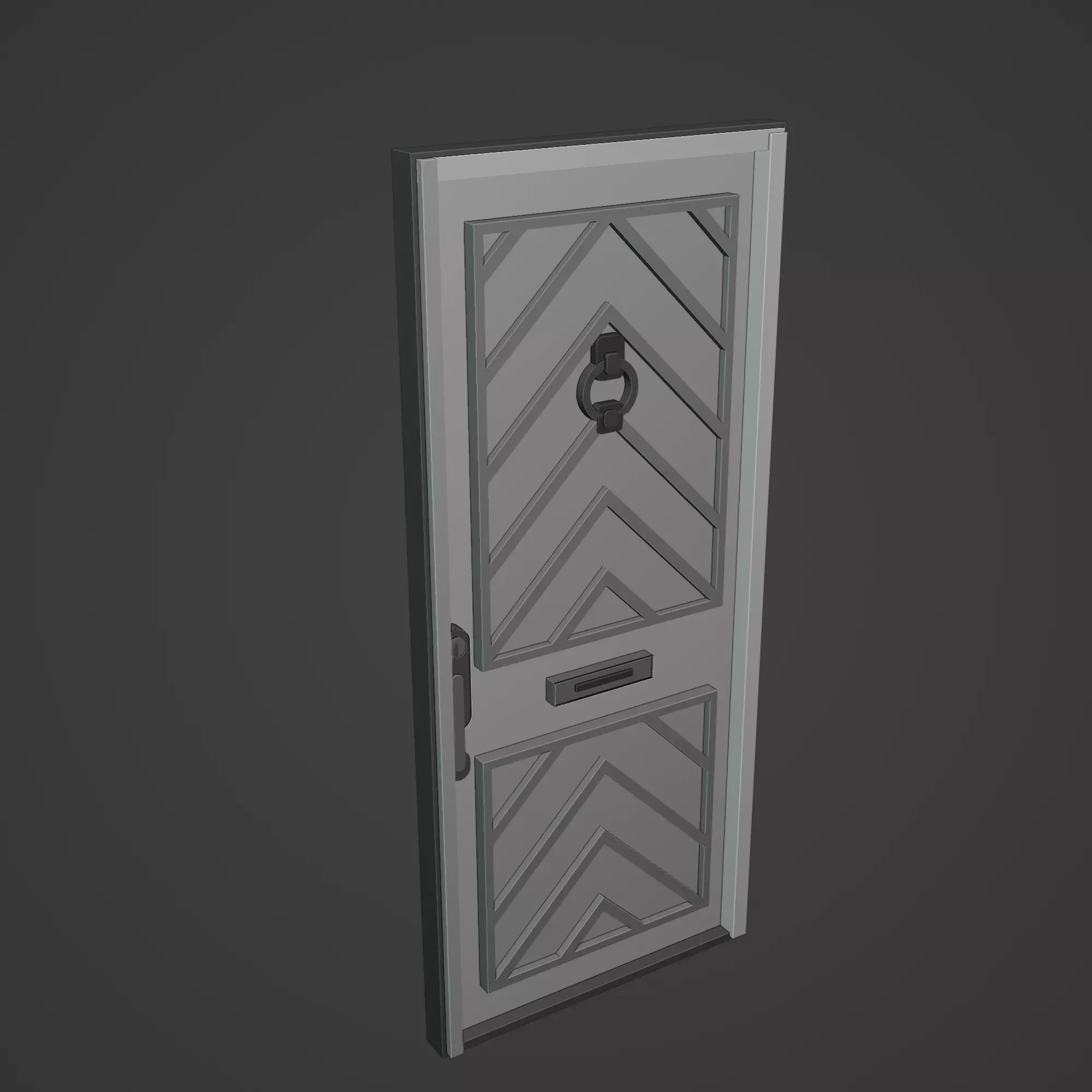Medieval Door Low-poly 3D model_0