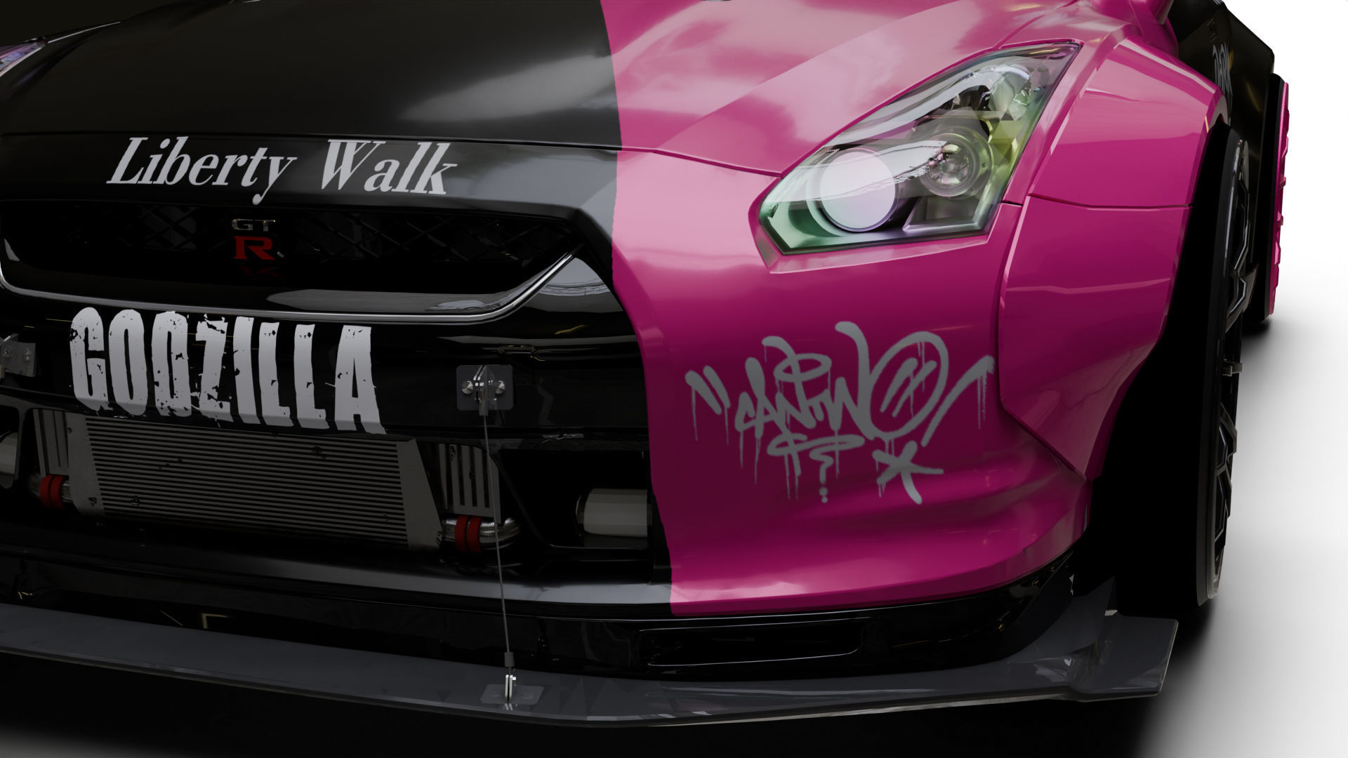 Nissan GTR R35 LB  Low-poly 3D model_15