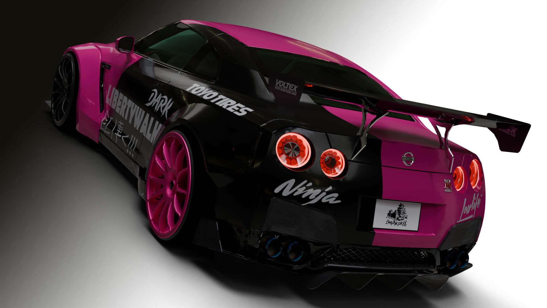 Nissan GTR R35 LB  Low-poly 3D model_22