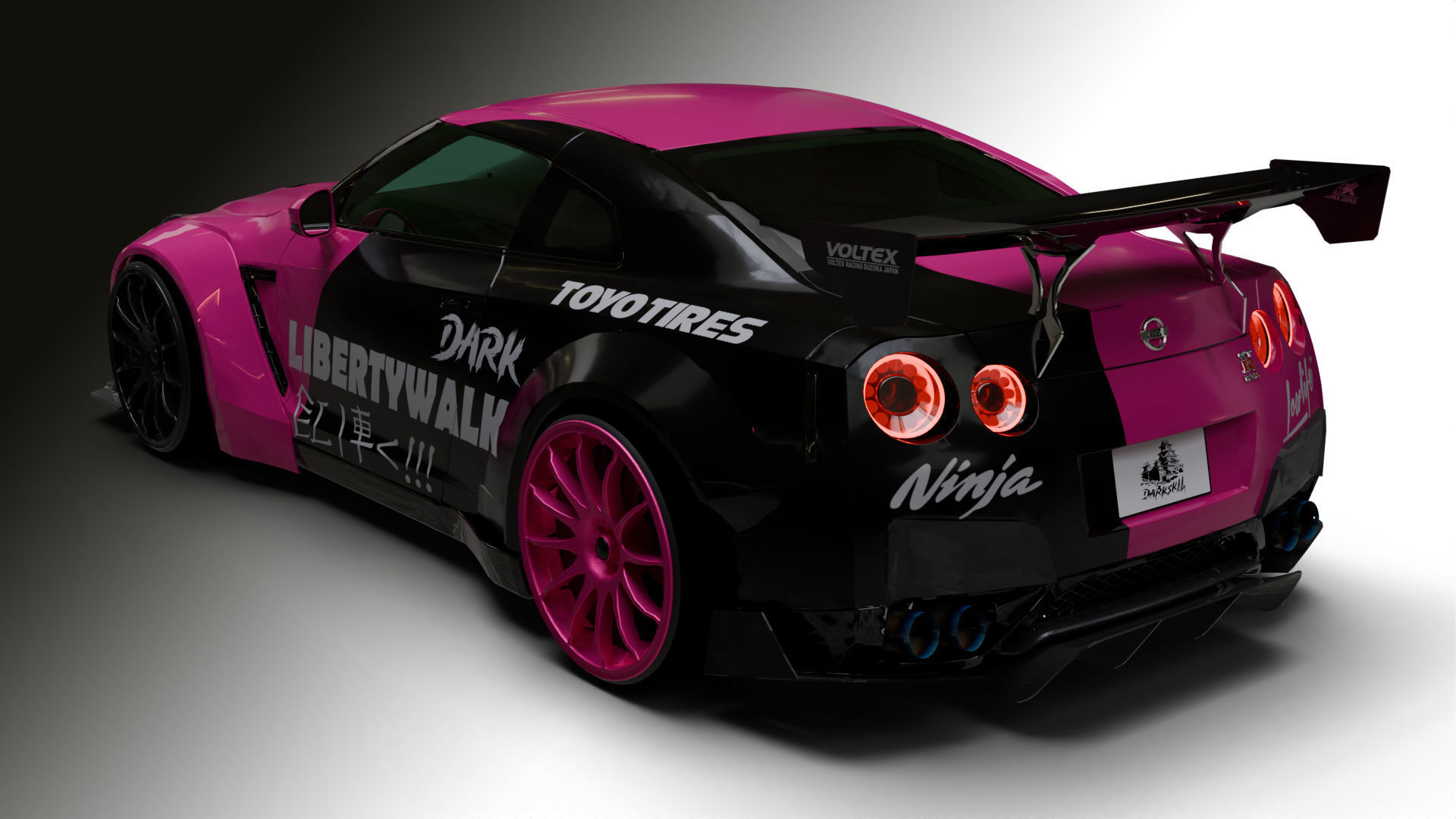 Nissan GTR R35 LB  Low-poly 3D model_6