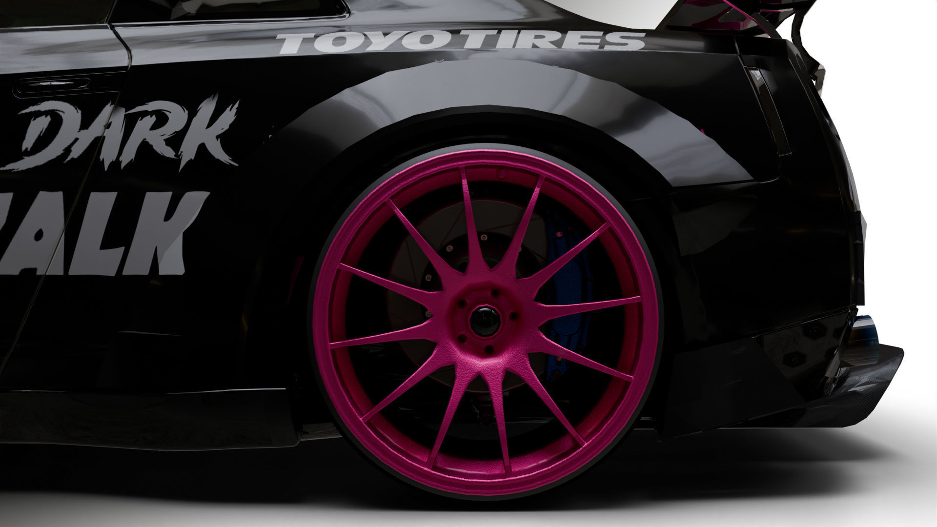 Nissan GTR R35 LB  Low-poly 3D model_28