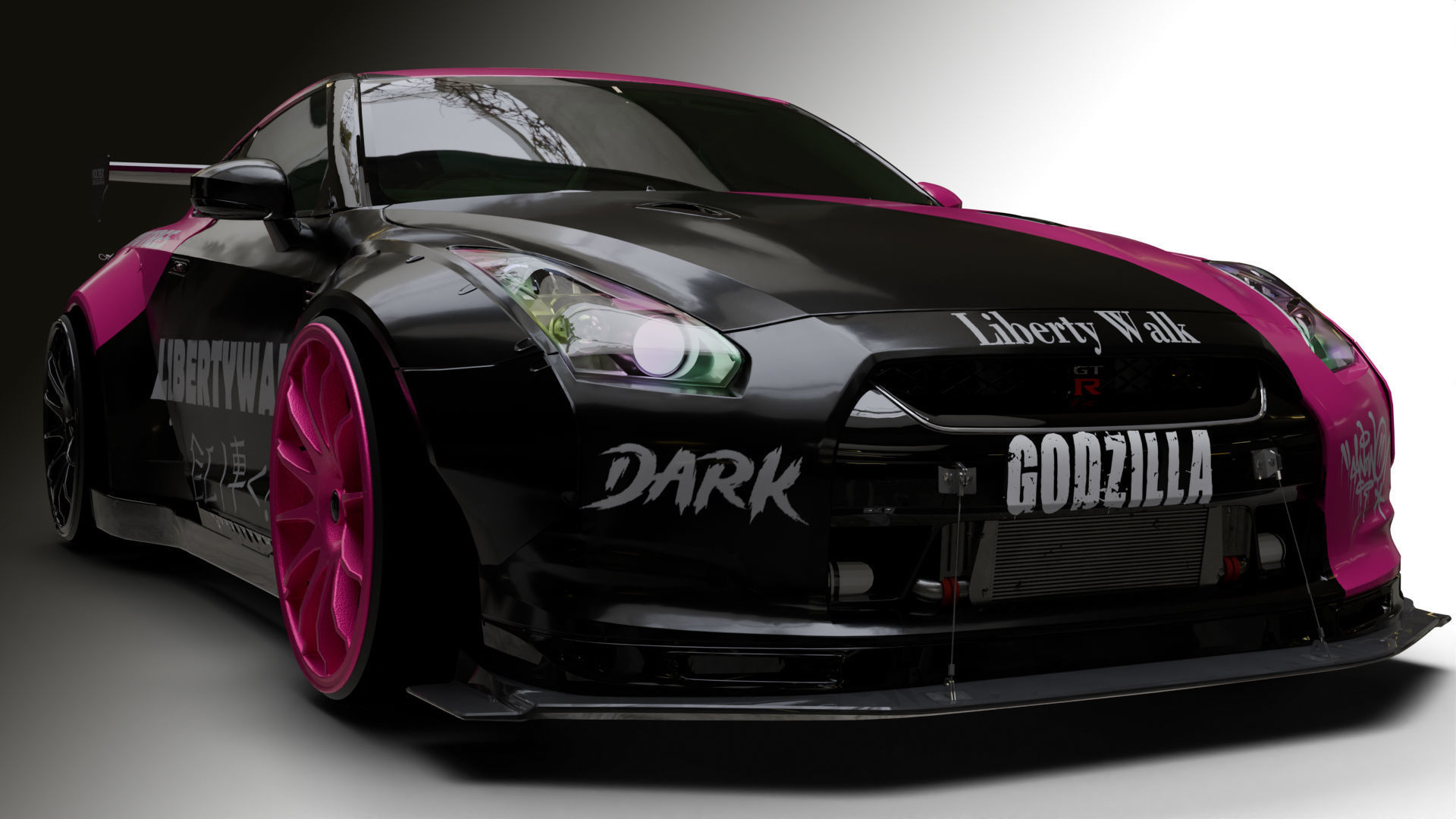 Nissan GTR R35 LB  Low-poly 3D model_18