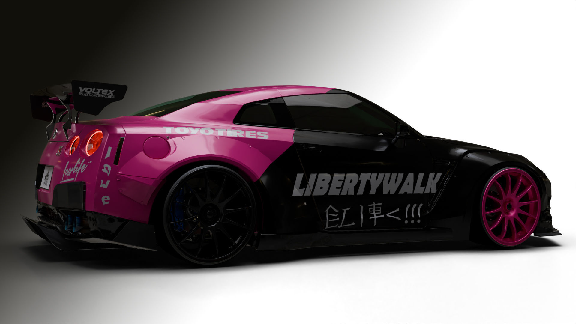 Nissan GTR R35 LB  Low-poly 3D model_24