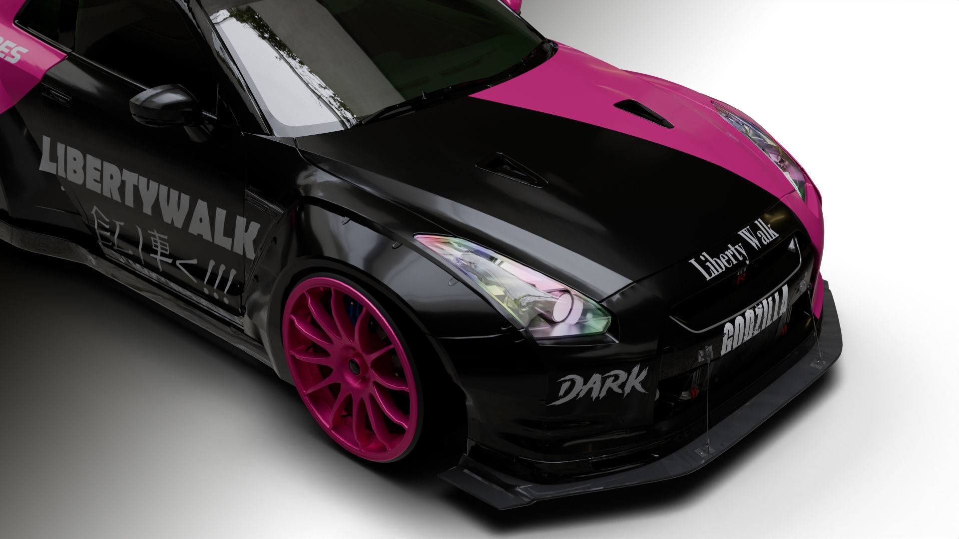 Nissan GTR R35 LB  Low-poly 3D model_16