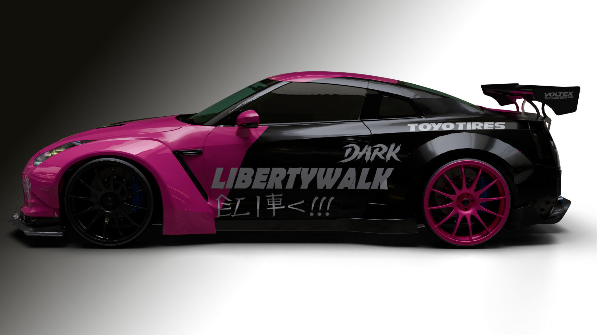 Nissan GTR R35 LB  Low-poly 3D model_19