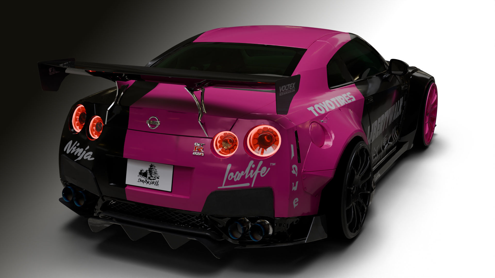 Nissan GTR R35 LB  Low-poly 3D model_5