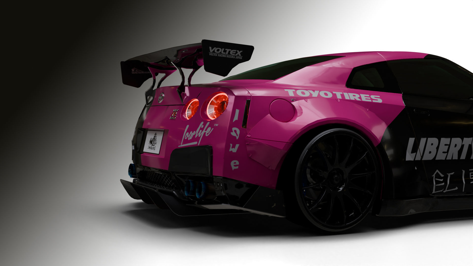 Nissan GTR R35 LB  Low-poly 3D model_23