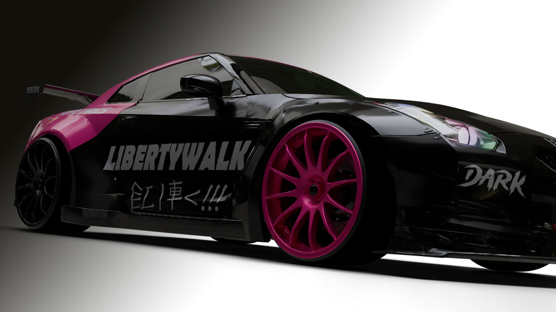 Nissan GTR R35 LB  Low-poly 3D model_25