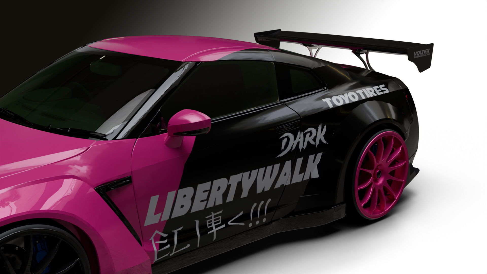 Nissan GTR R35 LB  Low-poly 3D model_7