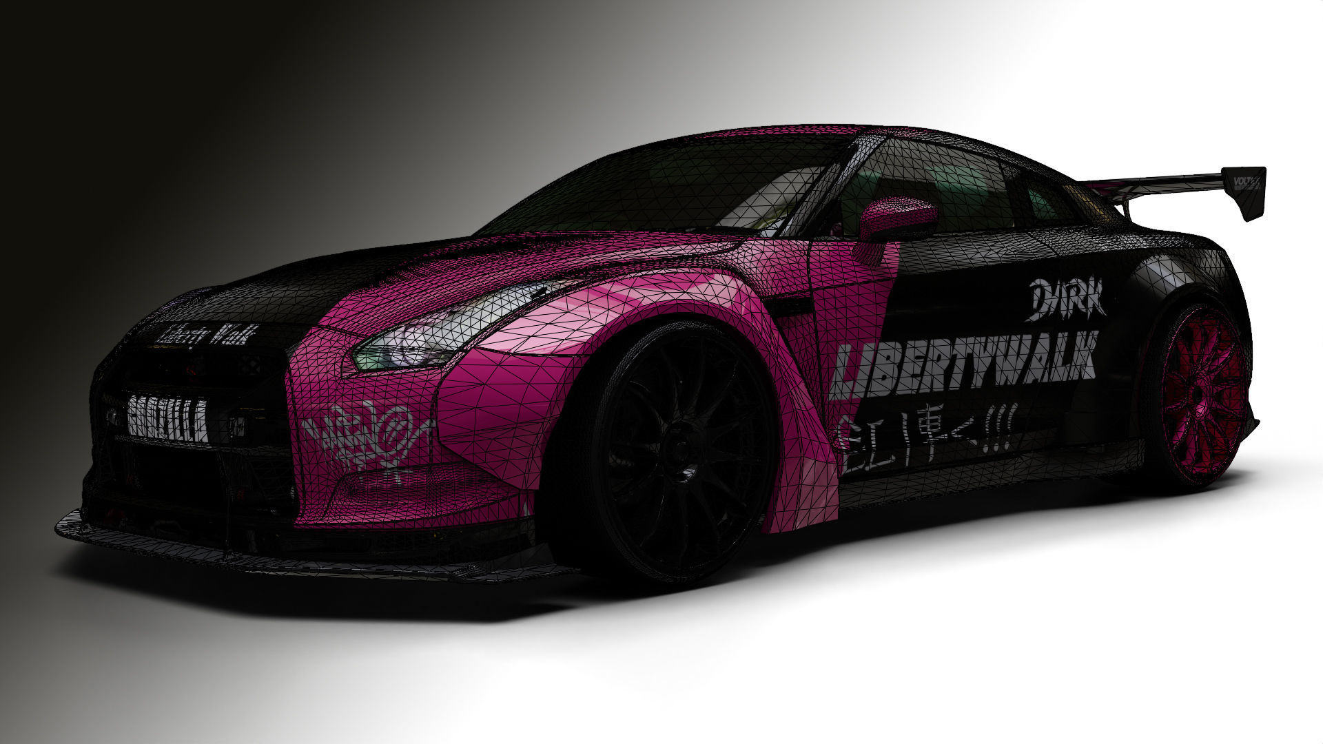 Nissan GTR R35 LB  Low-poly 3D model_32