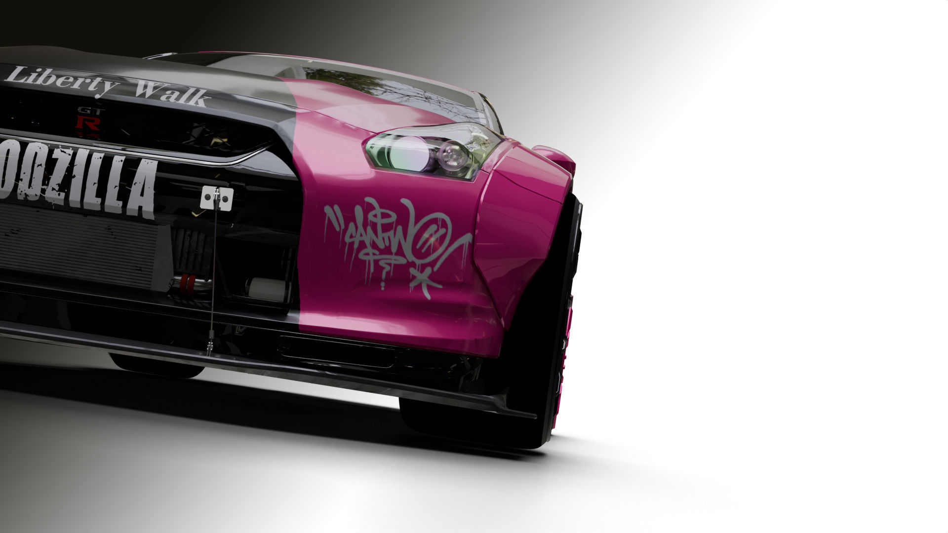 Nissan GTR R35 LB  Low-poly 3D model_29