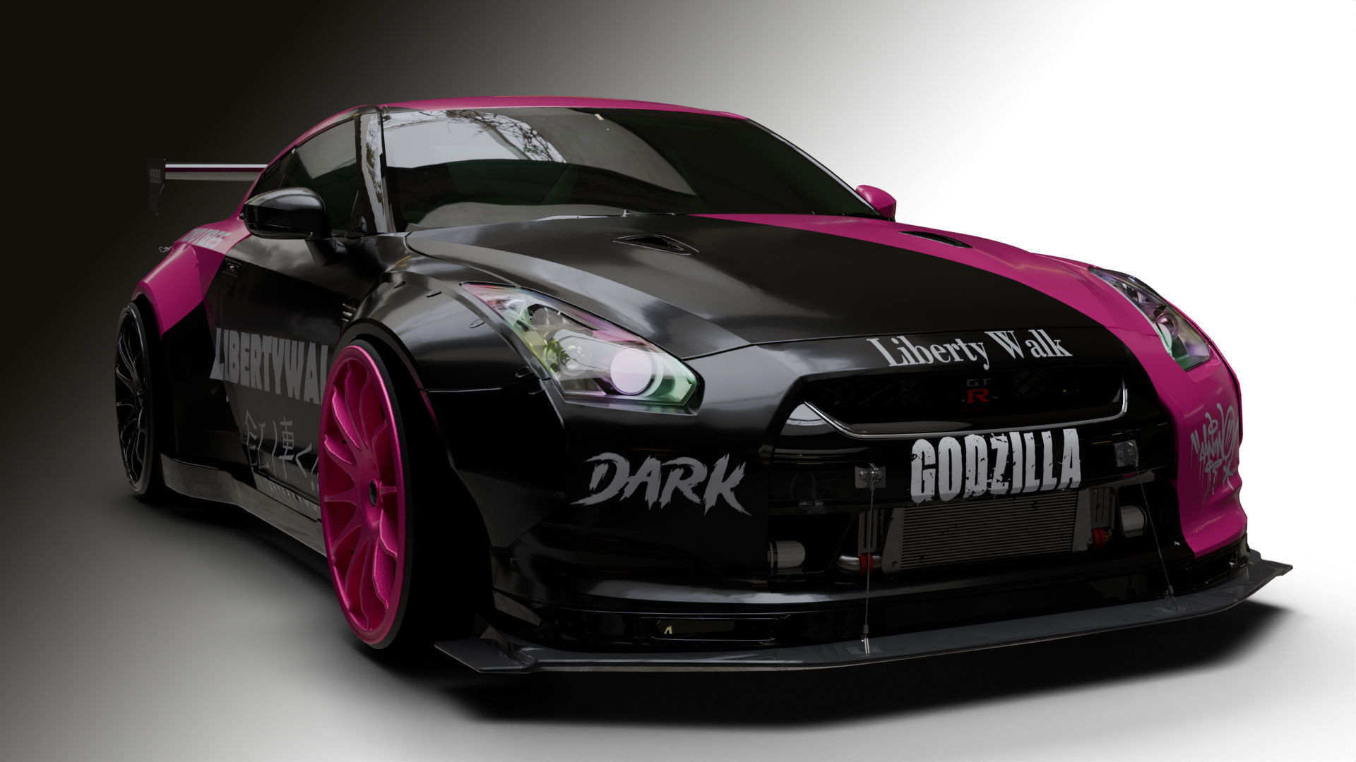 Nissan GTR R35 LB  Low-poly 3D model_2