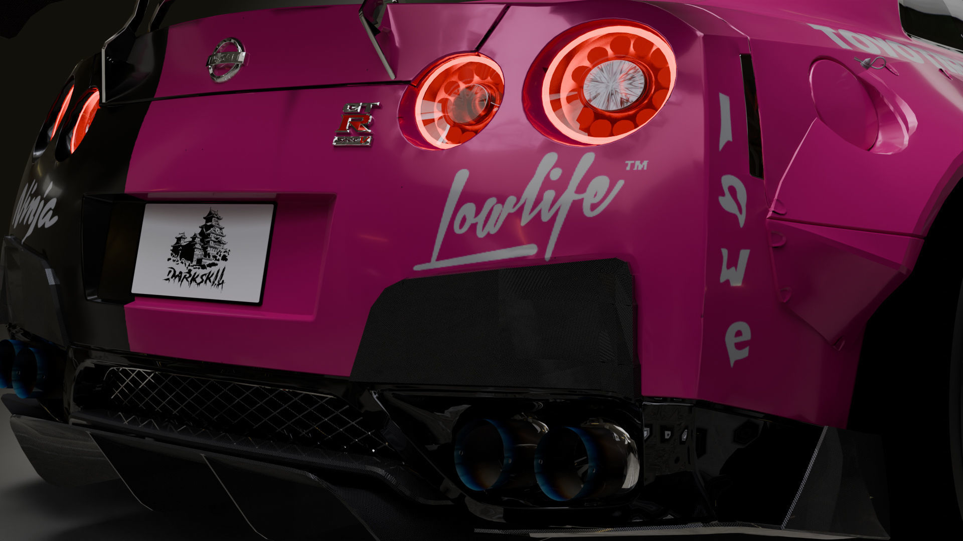 Nissan GTR R35 LB  Low-poly 3D model_20