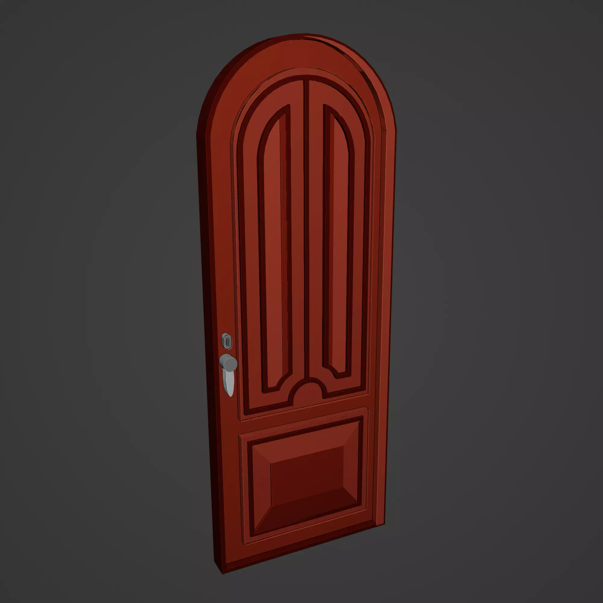 Medieval Door Low-poly 3D model_0
