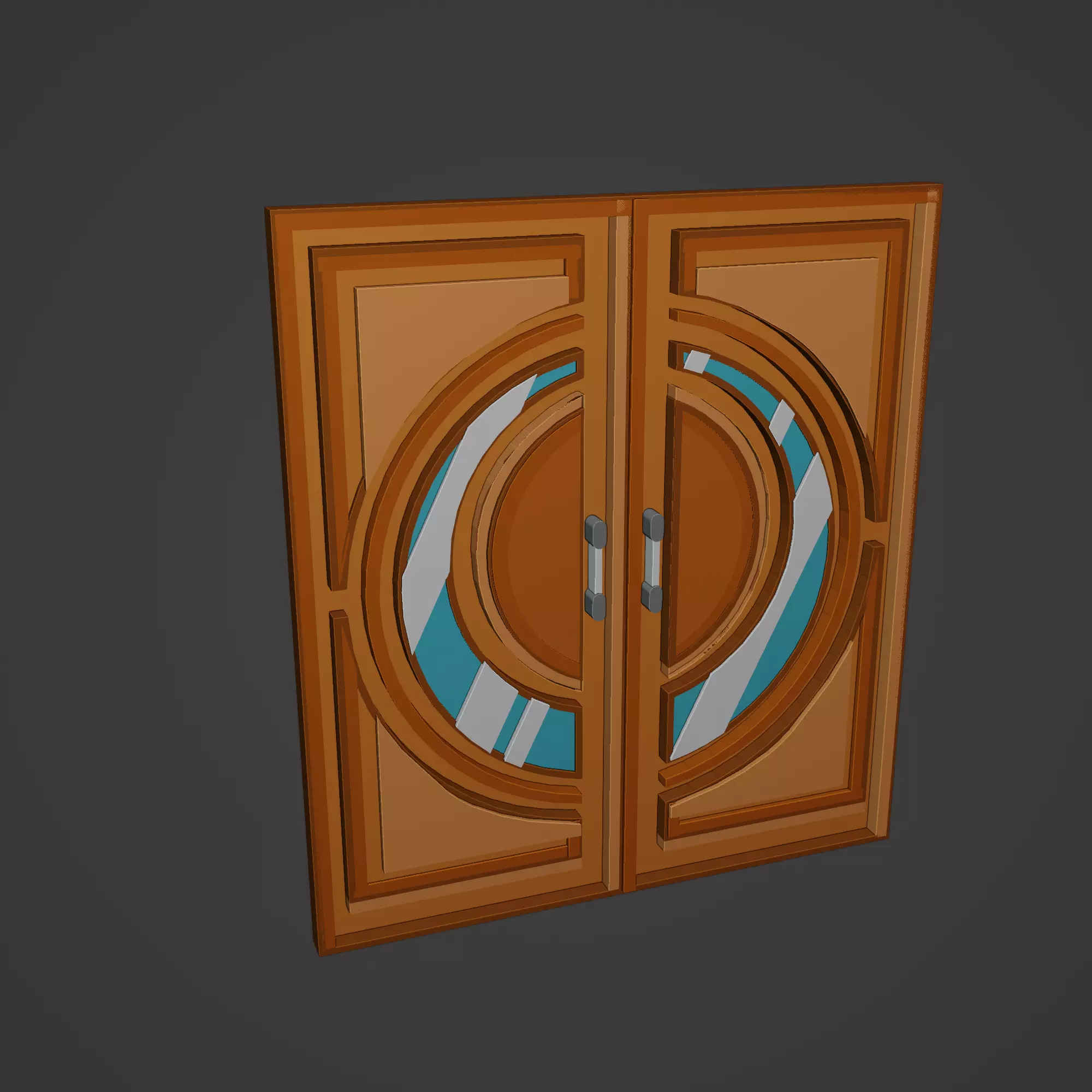 Medieval Door Low-poly 3D model_0
