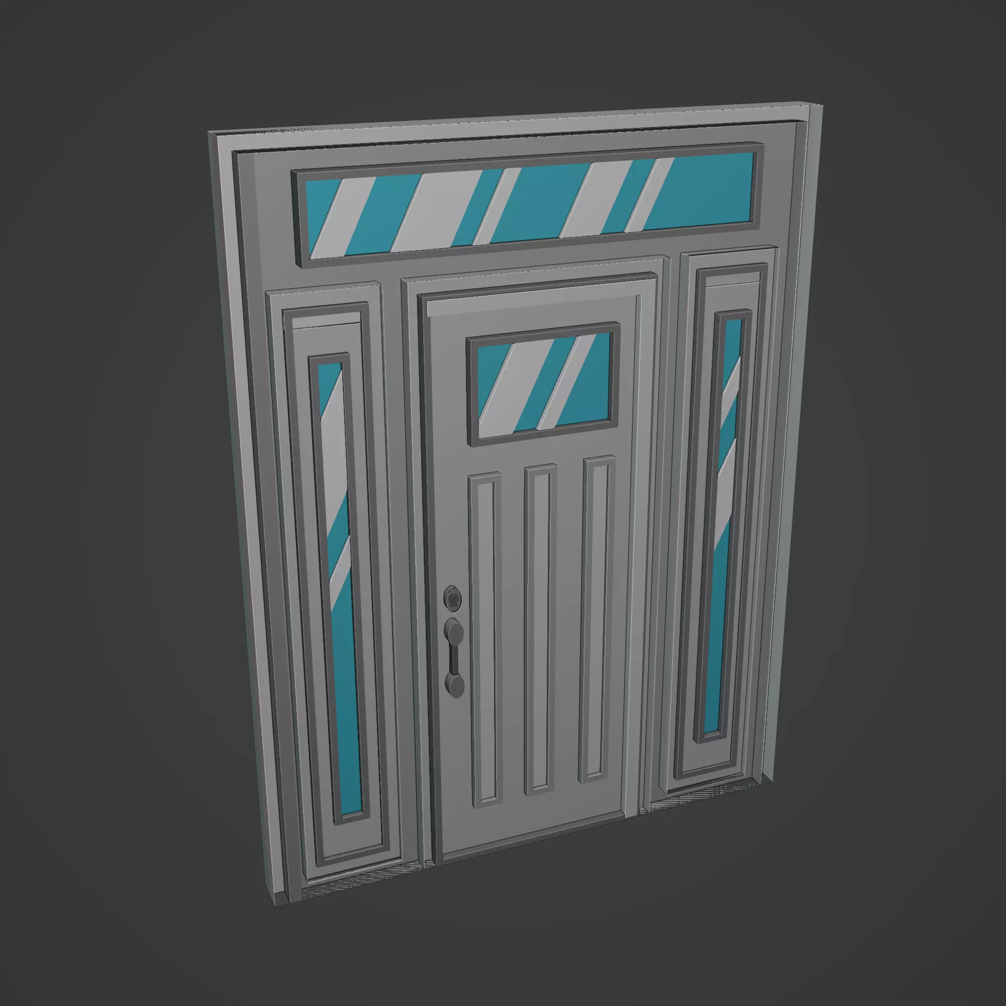 Medieval Door Low-poly 3D model_0