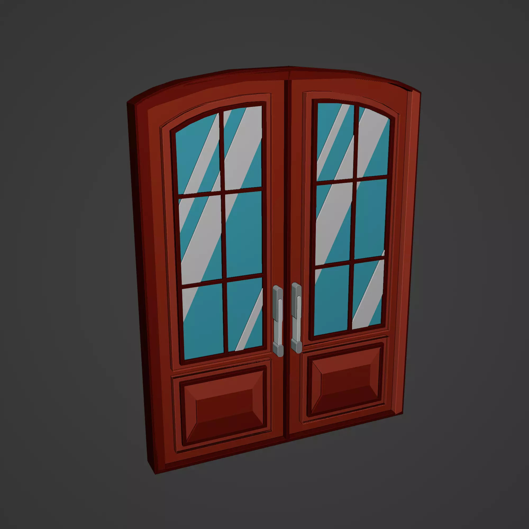 Medieval Door Low-poly 3D model_0