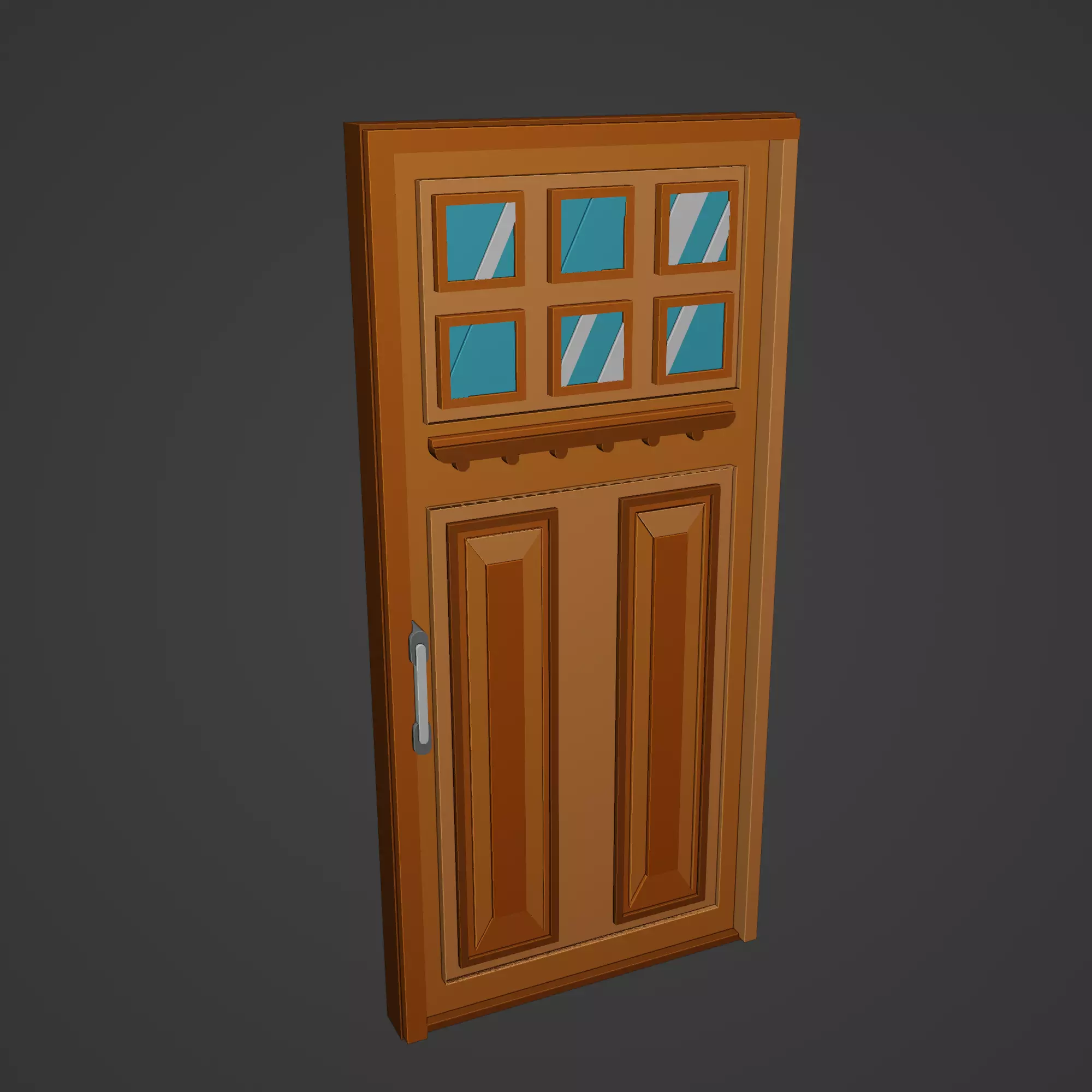 Medieval Door Low-poly 3D model_0