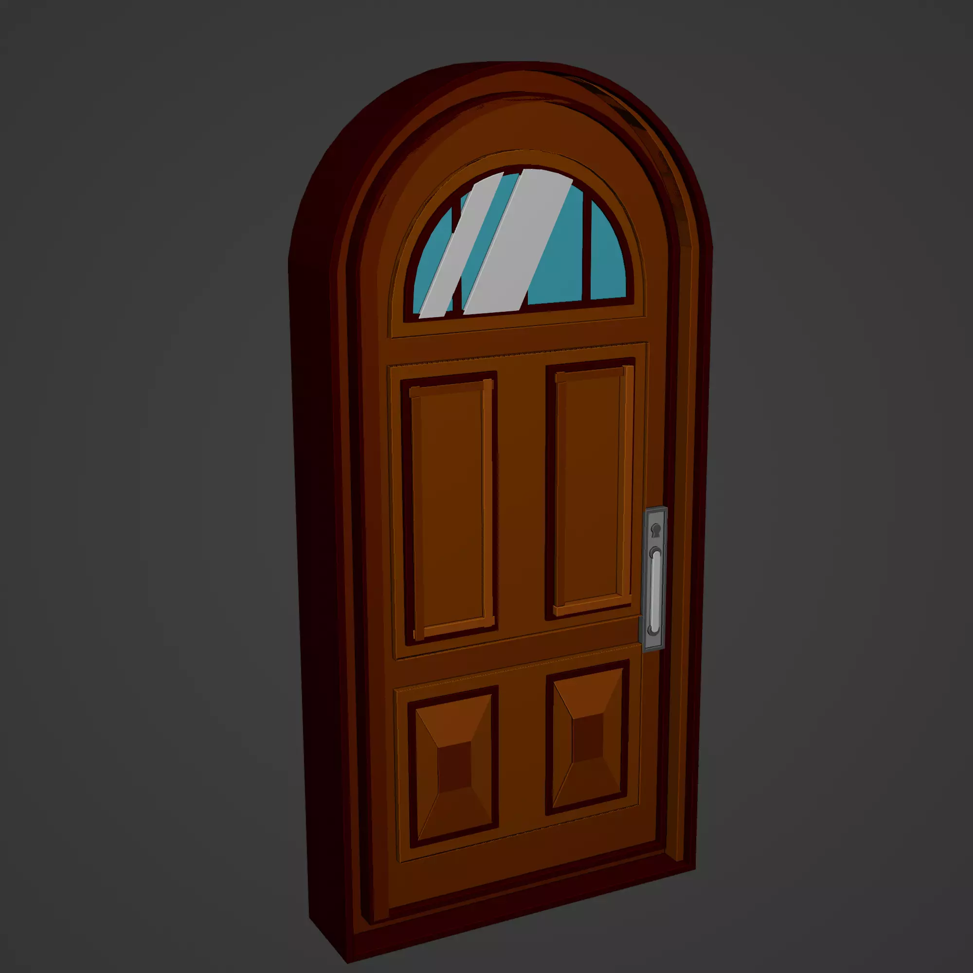 Medieval Door Low-poly 3D model_0