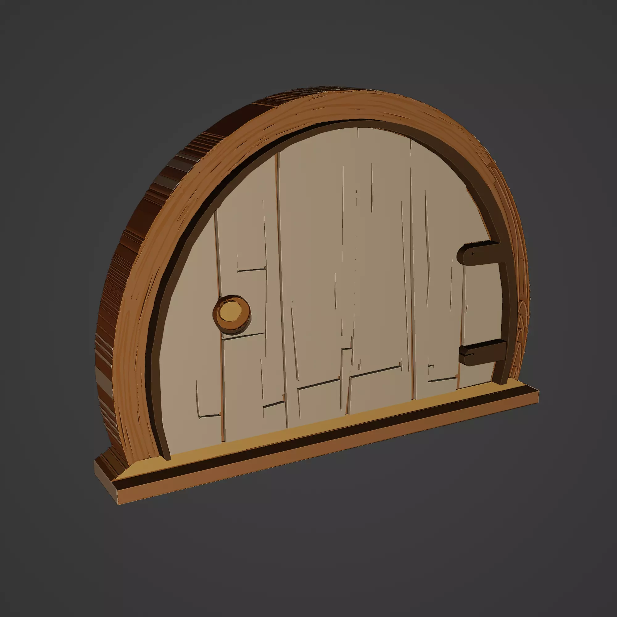 Medieval Door Low-poly 3D model_0