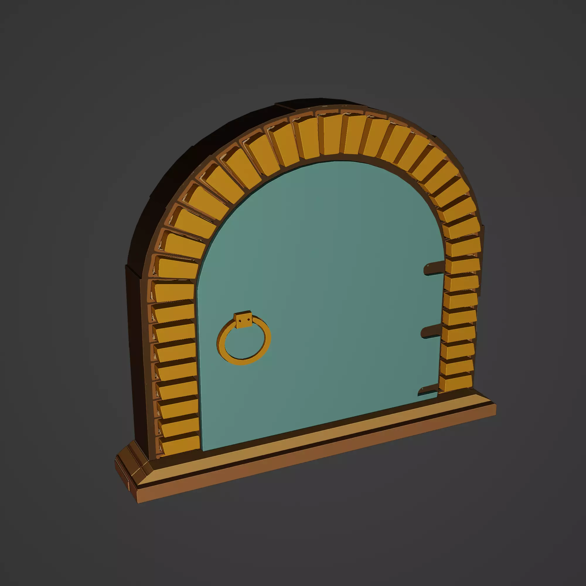 Medieval Door Low-poly 3D model_0