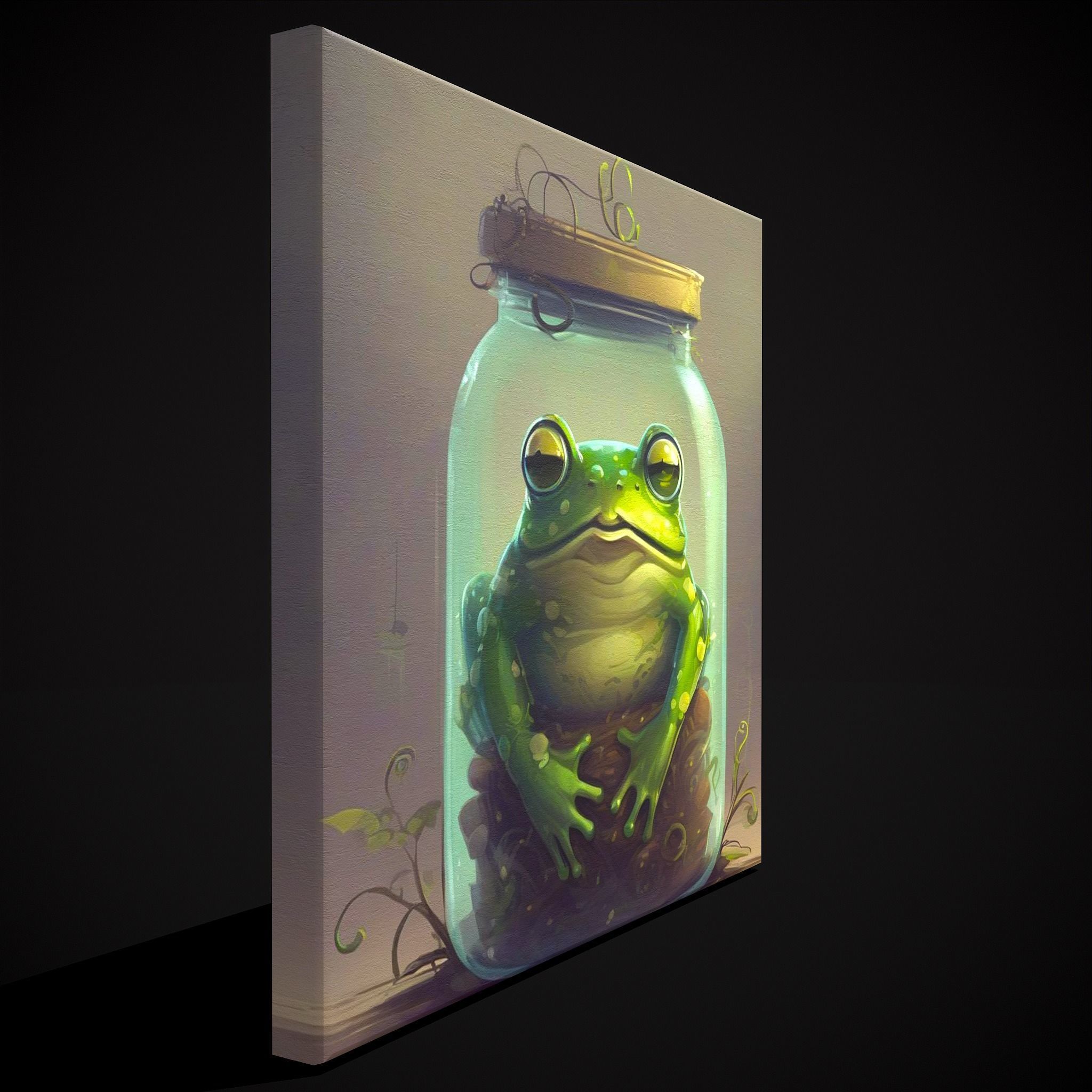 Frog in a Jar Painting Low-poly 3D model_5