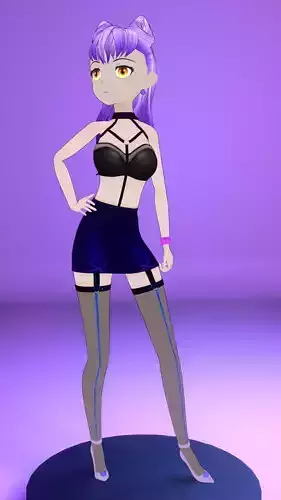 Anime girl inpired by KDA Evelynn from League of Legends 3D model