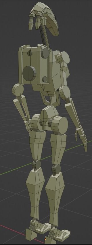 Droid Low Poly Low-poly 3D model_3
