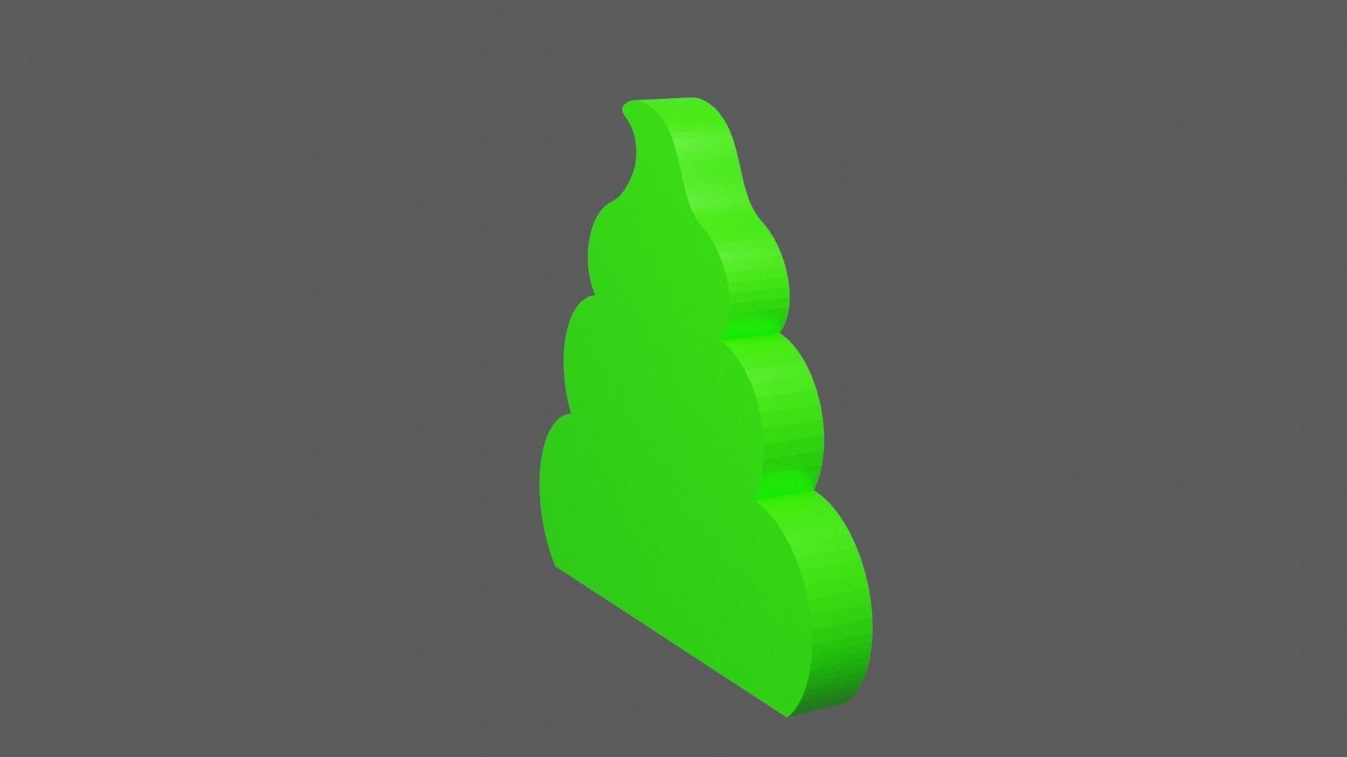 Green Poop Icon Low-poly 3D model_3