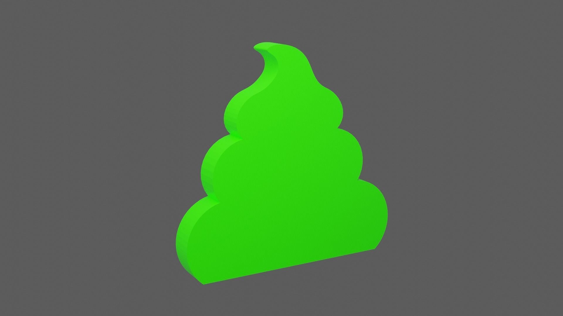 Green Poop Icon Low-poly 3D model_6