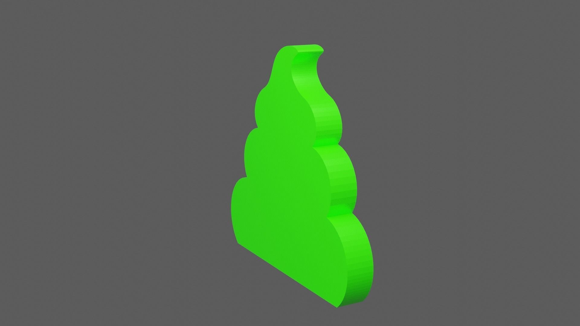 Green Poop Icon Low-poly 3D model_9