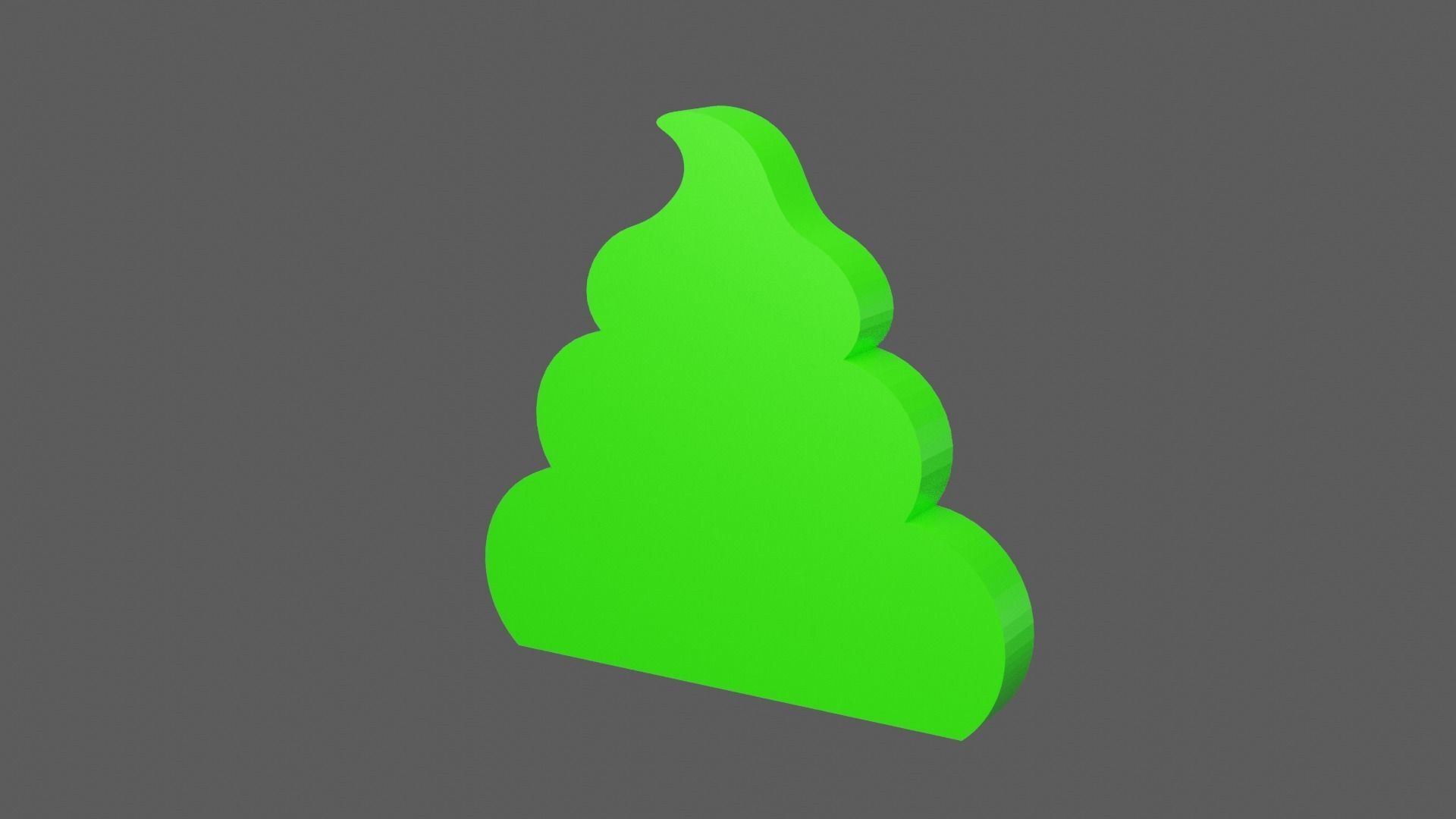 Green Poop Icon Low-poly 3D model_4