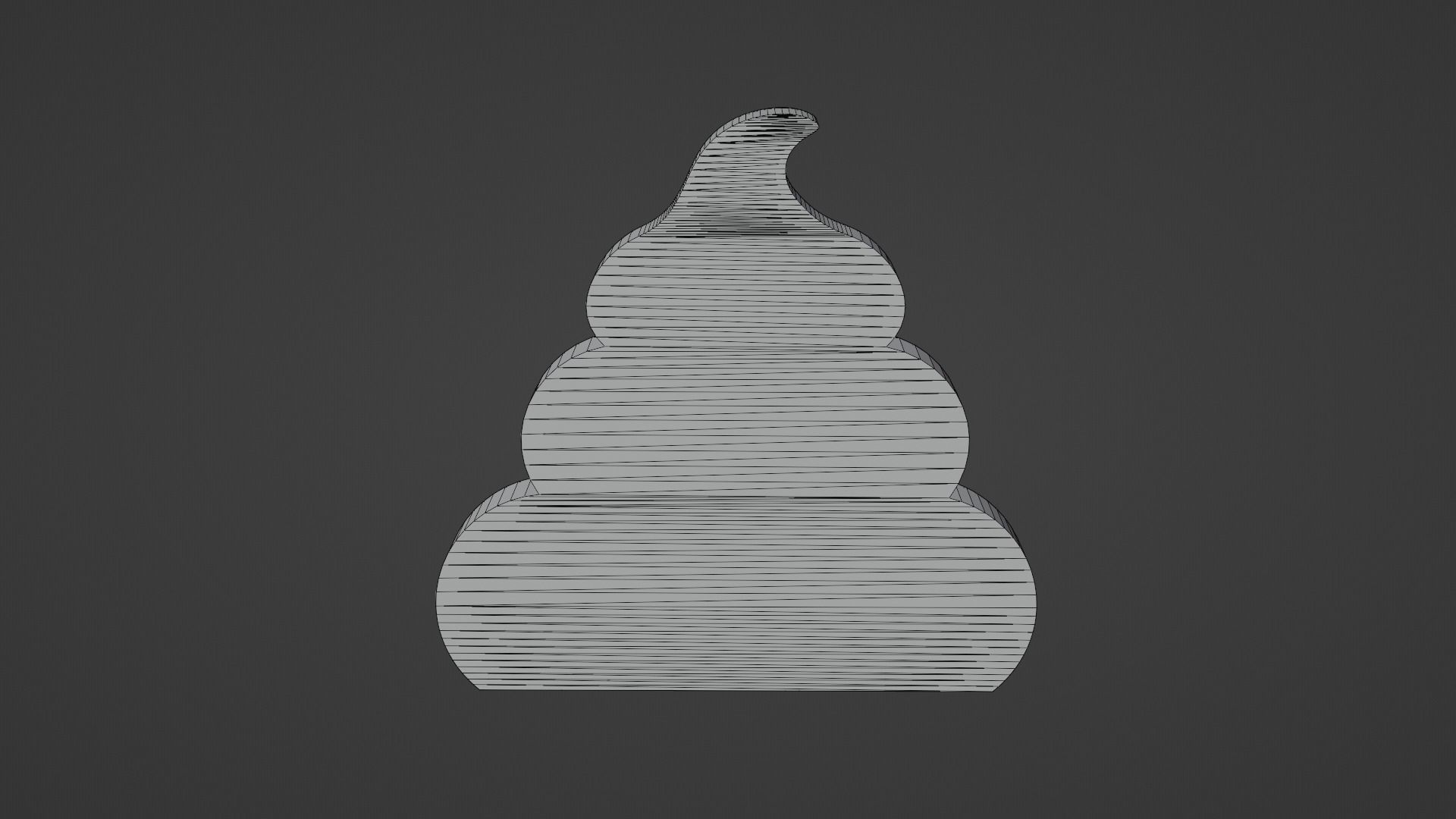 Green Poop Icon Low-poly 3D model_12