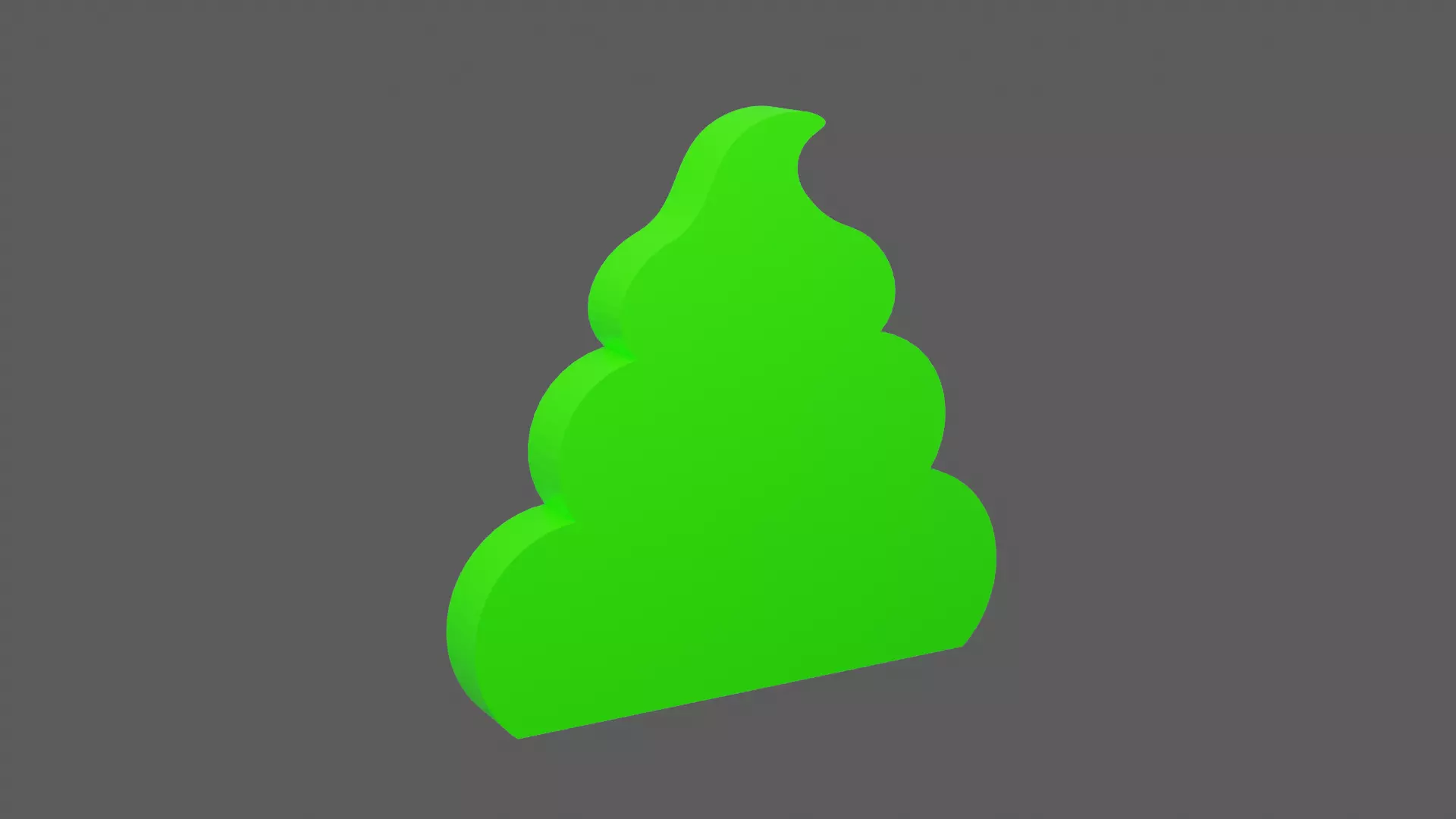 Green Poop Icon Low-poly 3D model_0